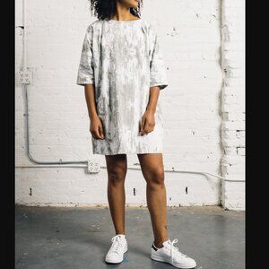 Gray Abstract Mini Dress